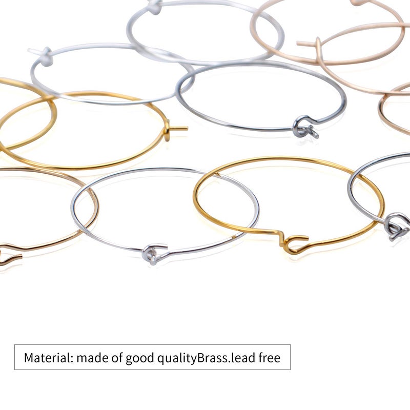 Jdesun 200pcs 25mm Wine Glass Charm Rings Earring Beading Hoop Jewelry Making Findings for DIY Wine Glasses Markers Party Wedding Festivals Decoration,4 Colors - Image 3